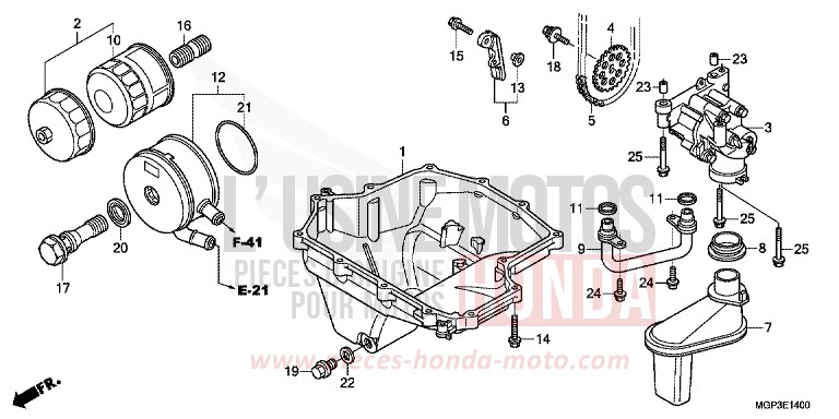 CARTER D'HUILE/POMPE A HUILE de CBR1000RR "Fireblade" PEARL SUNBEAM WHITE (NHA66EA) 2012